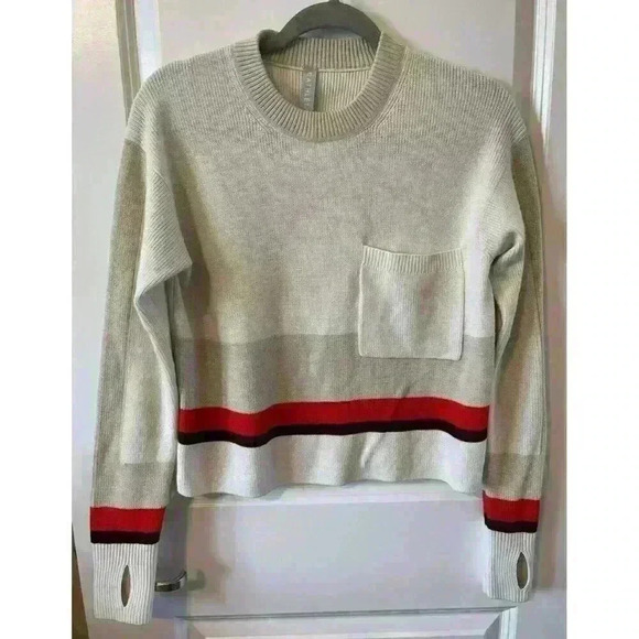ATHLETA Trailhead Colorblock Merino Wool Cropped Sweater Size XS - Picture 1 of 8